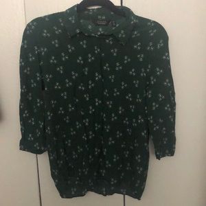 3for$30| &other stories green butterfly blouse 6